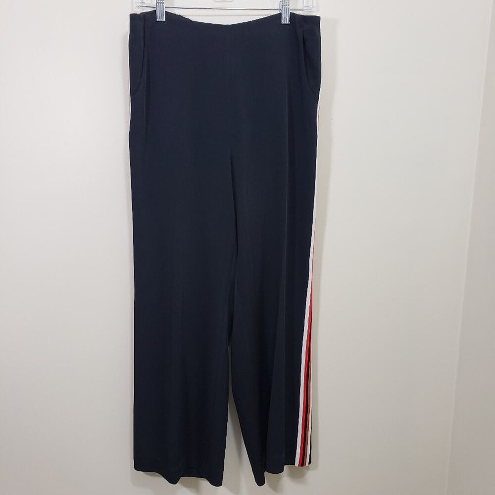 Soft Surroundings London pull on pants with side stripe wide leg woman's 10 / 12 - Picture 2 of 8